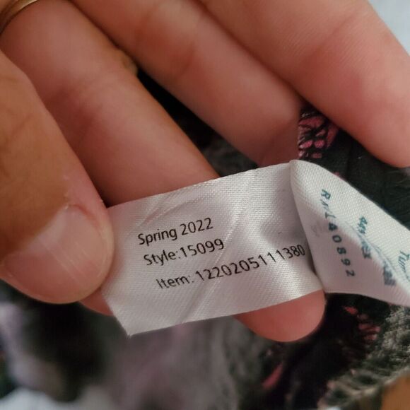 NWOT Marine Layer Women's Ryan Midi Slip Midnight Palms Hemp Skirt 14 - Picture 5 of 6